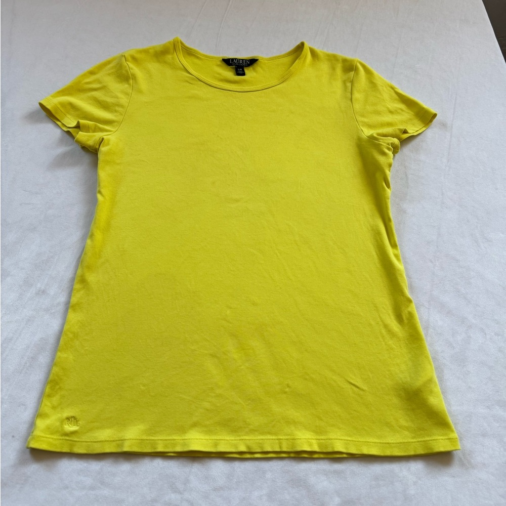 Ralph Lauren Women’s Short Sleeve Crewneck Tee Yellow SZ Large